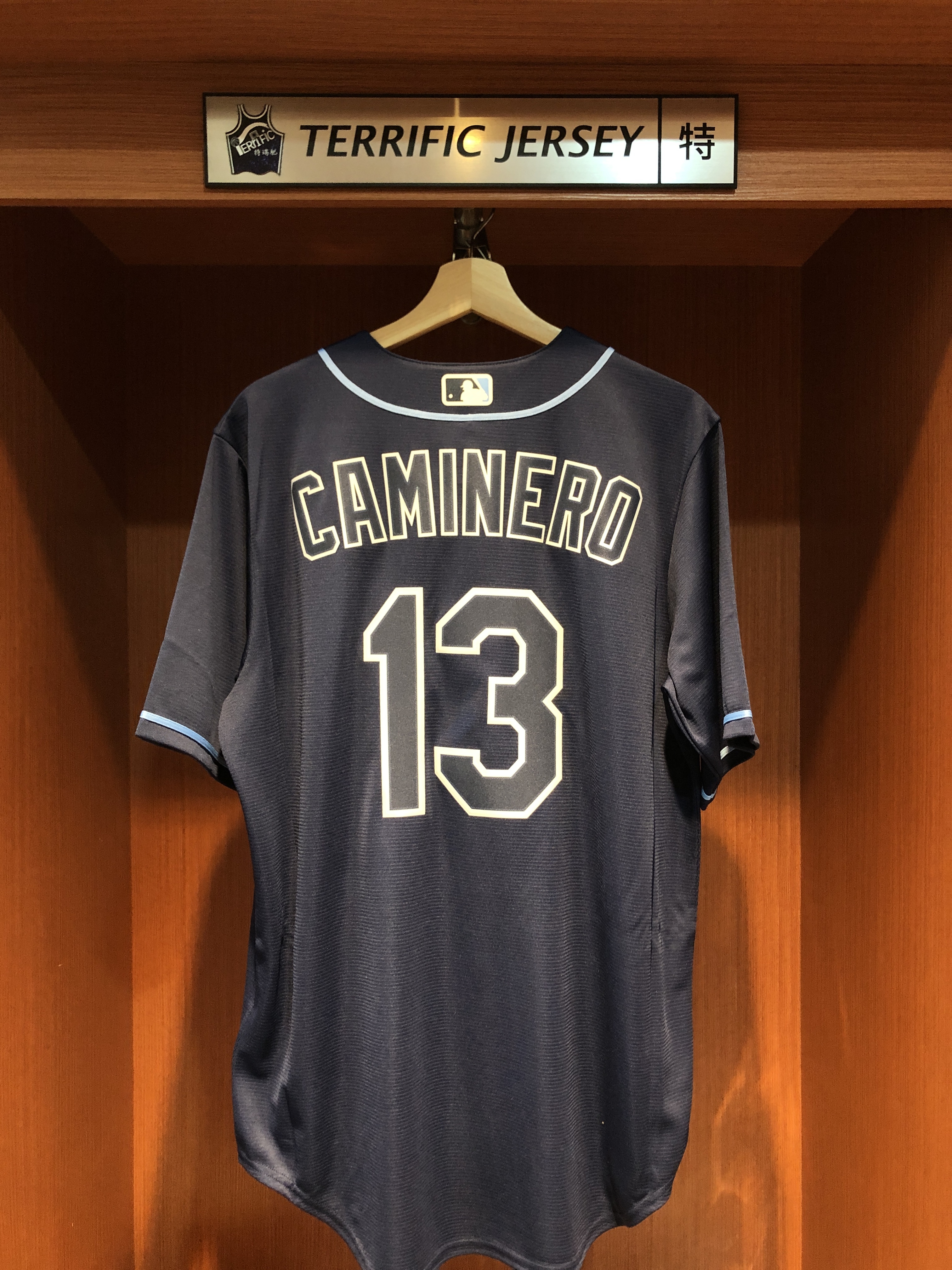 MLB球衣 Junior Caminero 坦帕灣光芒深藍 Road Nike Replica Player Name Jersey 球迷版 熱轉印 全新