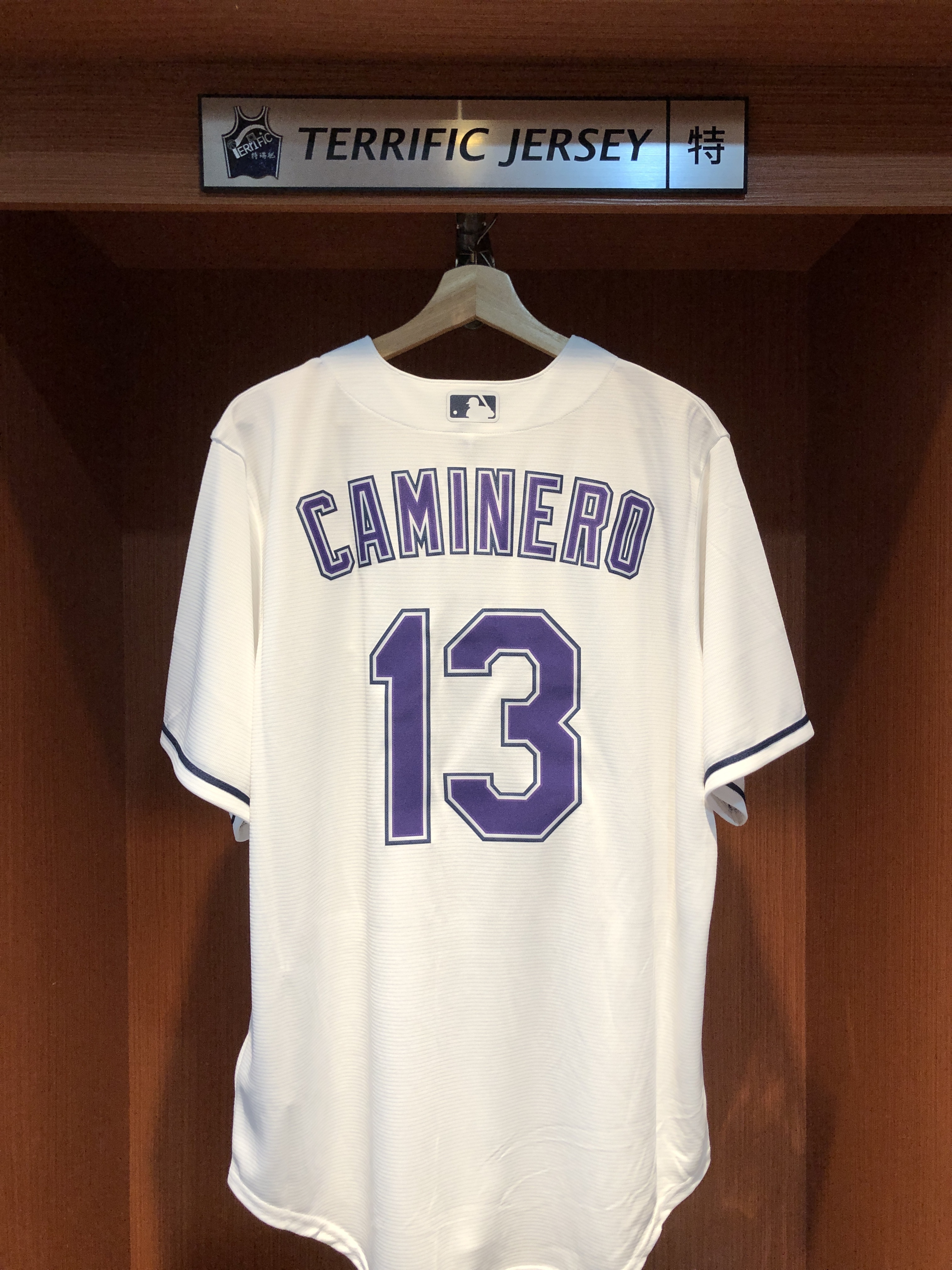 MLB球衣 Junior Caminero 坦帕灣光芒白 Alternate 2 Nike Replica Player Name Jersey 球迷版 熱轉印 全新
