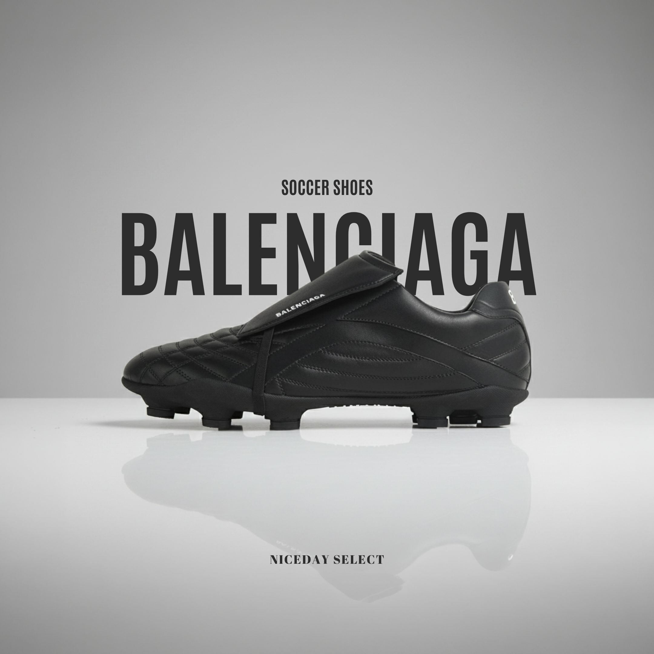 NICEDAY 代購 Balenciaga Soccer 黑色 圓頭 套腳鞋 足球鞋 637265W3BR11090