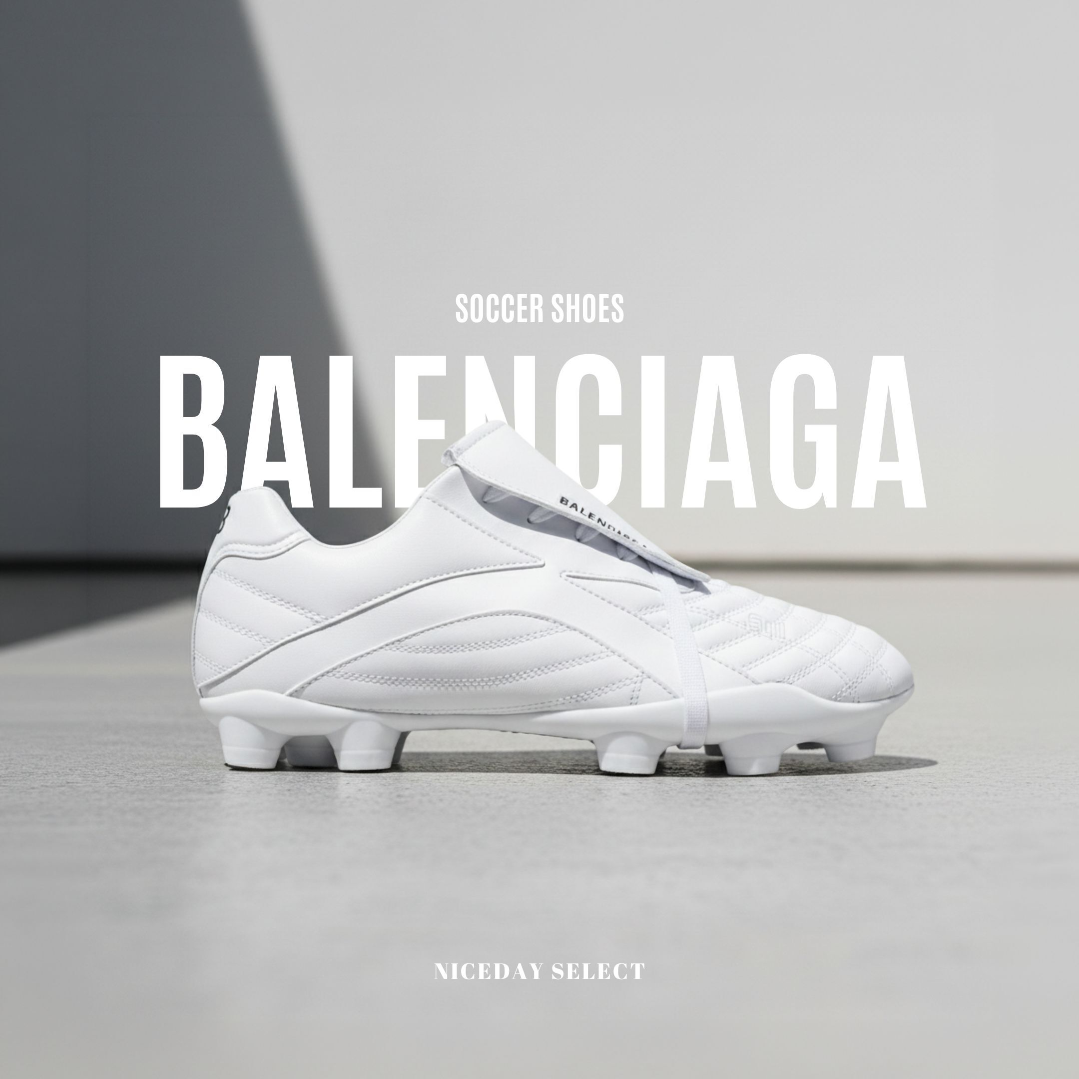 NICEDAY 代購 Balenciaga Soccer 白色 圓頭 休閒 舒適 足球鞋 女款 637132W3BR19010
