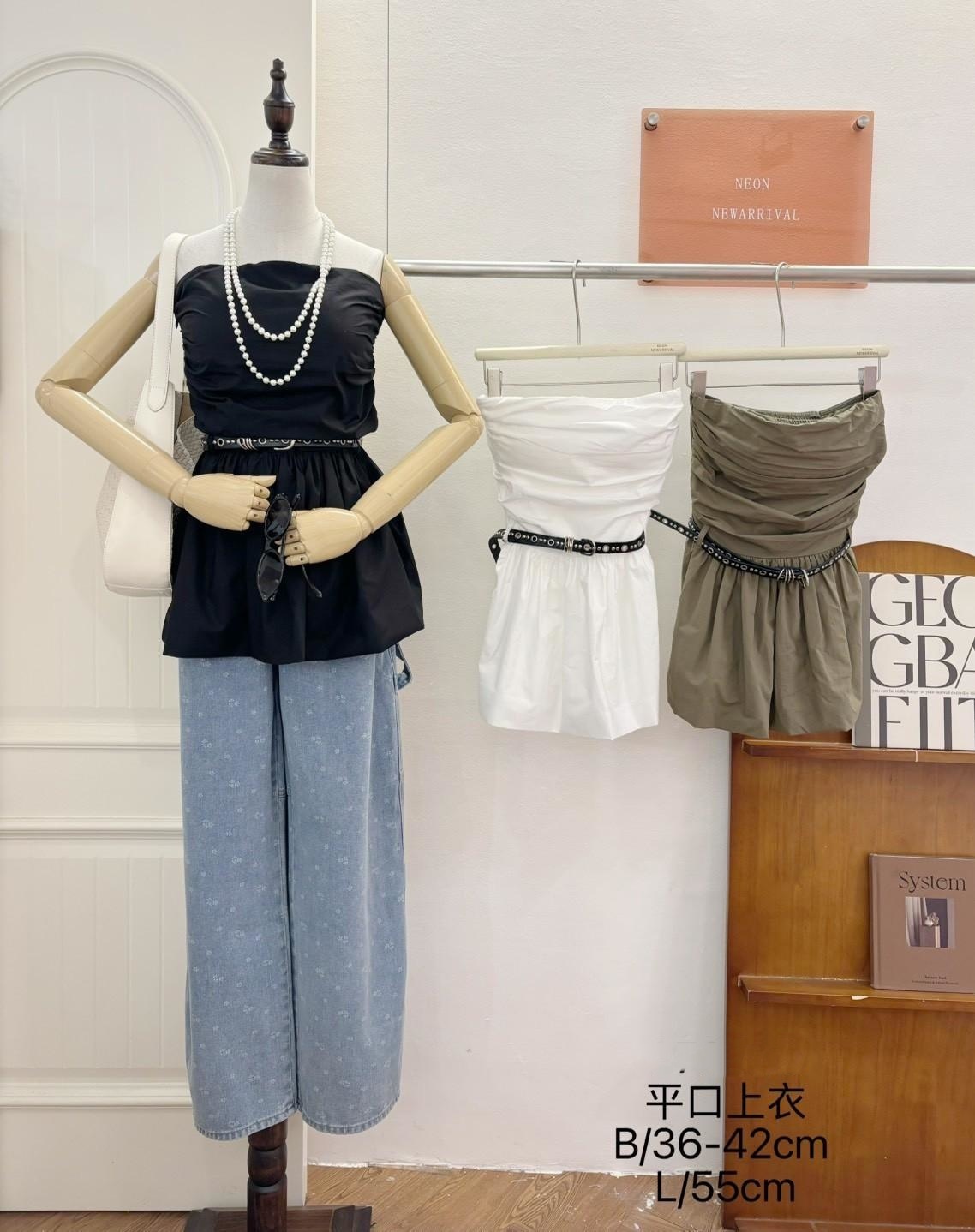 G6150-平口抓皺上衣