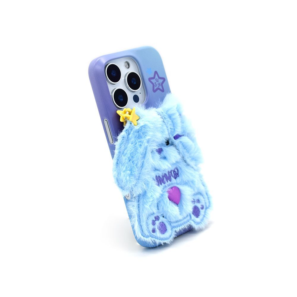 SECOND UNIQUE NAME 害羞兔指套手機殼 淺藍 SUN