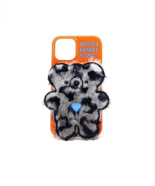 SECOND UNIQUE NAME 豹紋絨毛熊手機殼 橘色 leoorange