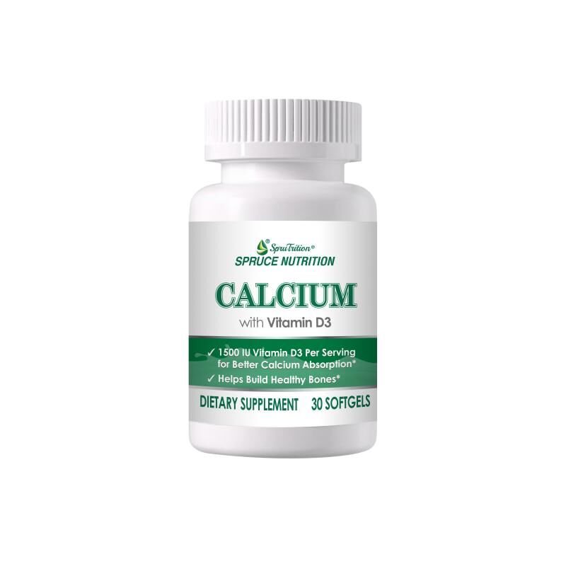 【 Spruce Nutrition 】液體鈣 維他命 D3 雙重配方｜增強骨骼健康｜CALCIUM with Vitamin D3 (1500IU) 專業配方｜30 粒裝（美國原裝行貨）美國雲杉 SPRUCE NUTRATION