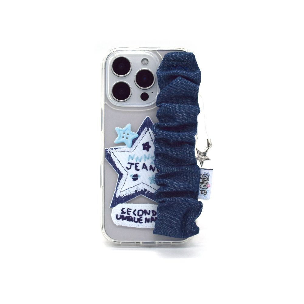 SECOND UNIQUE NAME 透明牛仔指套手機殼 藍色 SUN