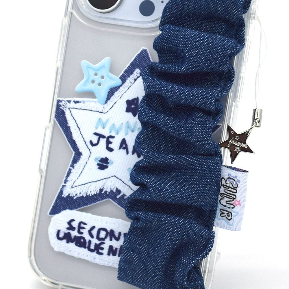 SECOND UNIQUE NAME 透明牛仔指套手機殼 藍色 SUN