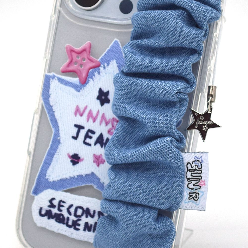 SECOND UNIQUE NAME 透明牛仔吊環手機殼 淺藍 SUN
