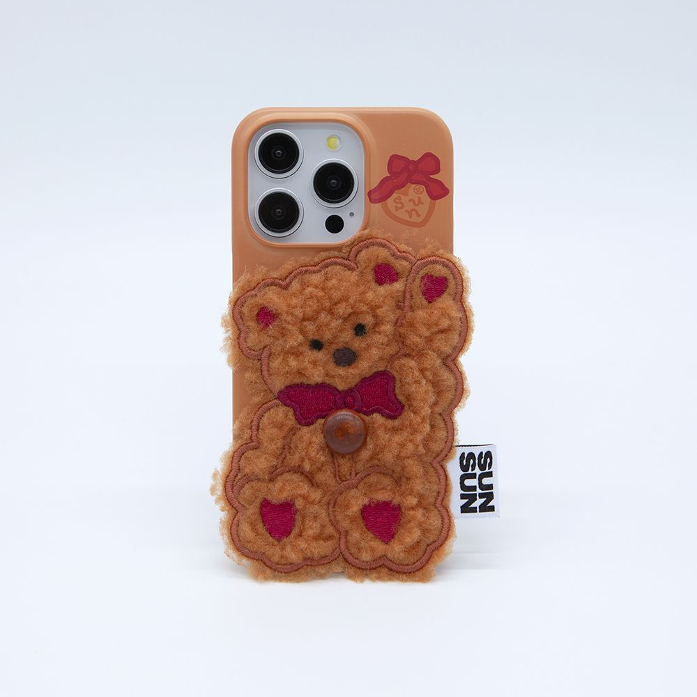 SECOND UNIQUE NAME 貼片小熊手機殼 Cookie SUN CASE PATCH HI BEAR COOKIE
