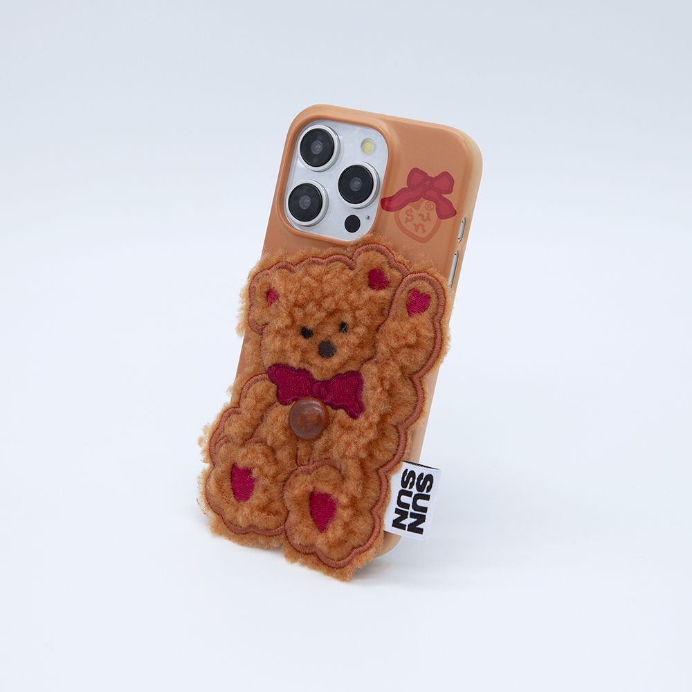 SECOND UNIQUE NAME 貼片小熊手機殼 Cookie SUN CASE PATCH HI BEAR COOKIE