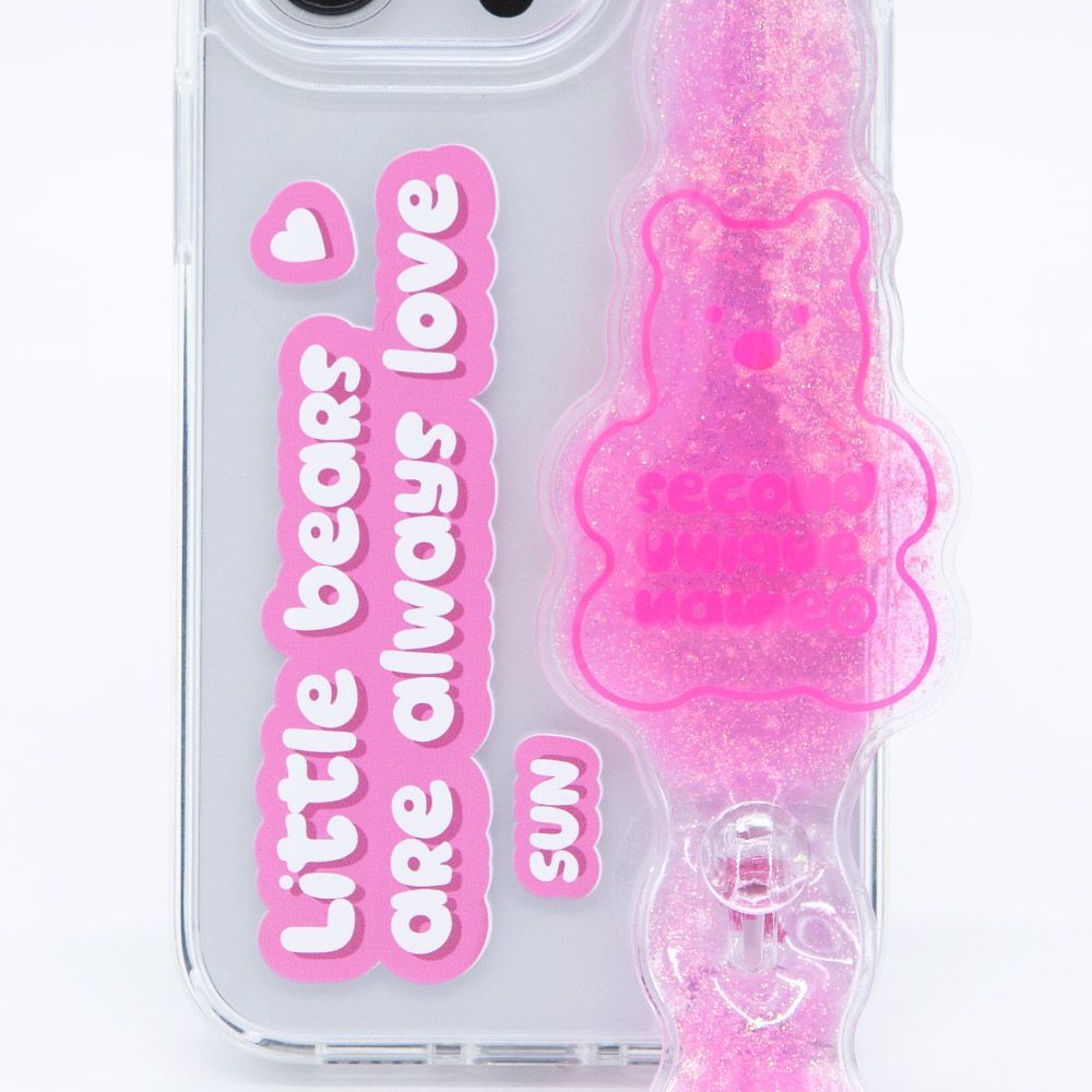 SECOND UNIQUE NAME 透明小熊手機殼 粉色 SUN