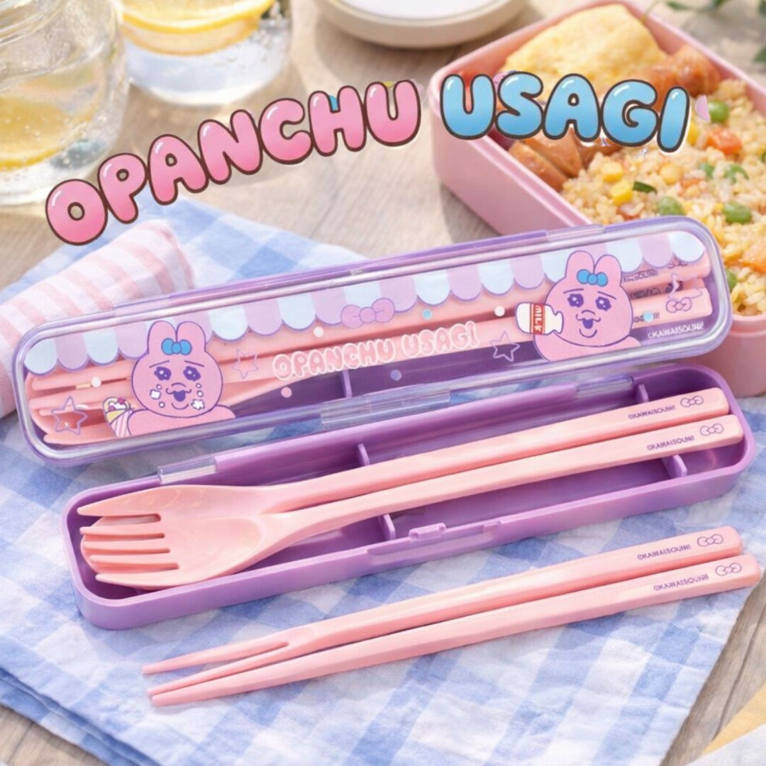 Opanchu Usagi Cutlery Set (Fork spoon chopstick)
