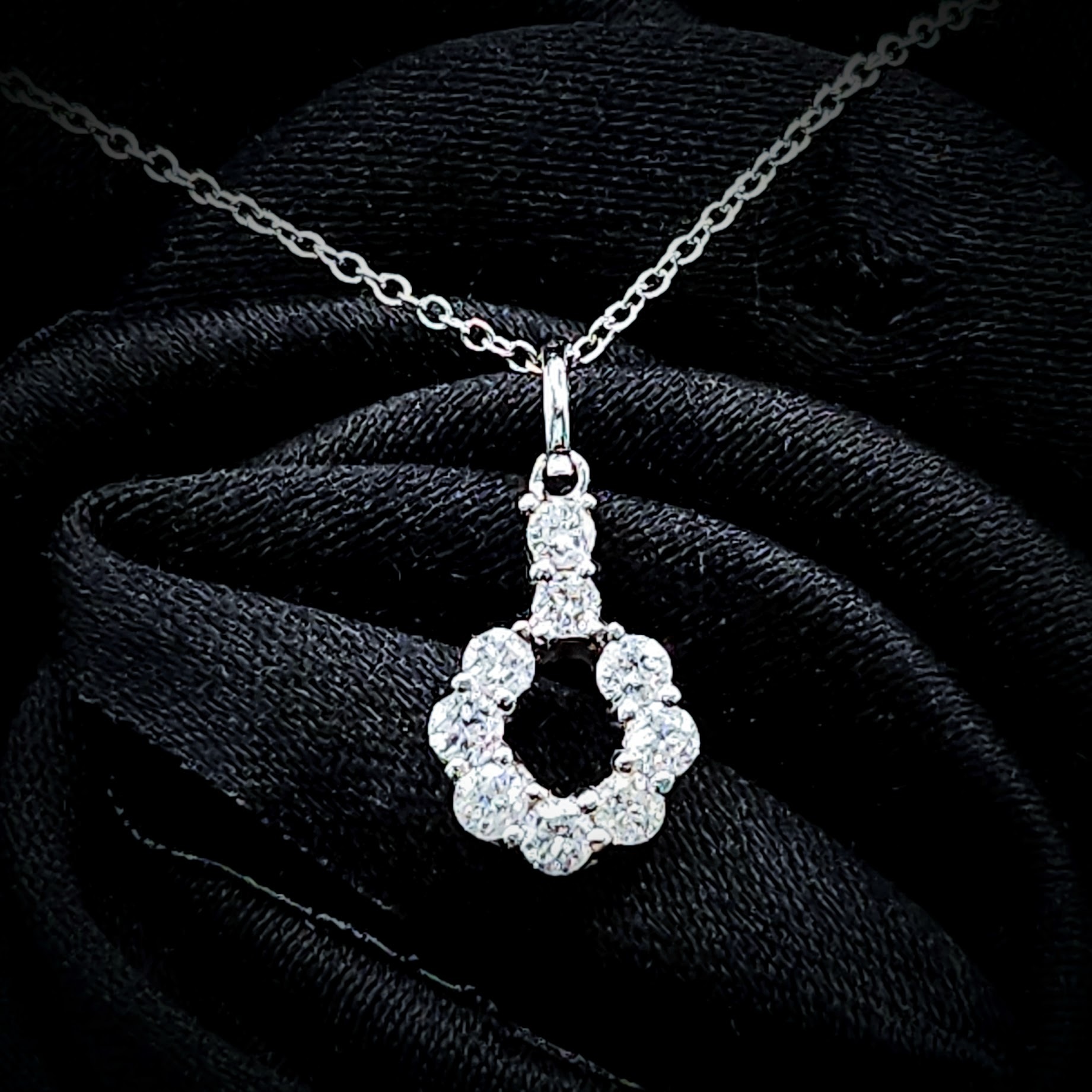 全新18K白金25份鑽石吊咀