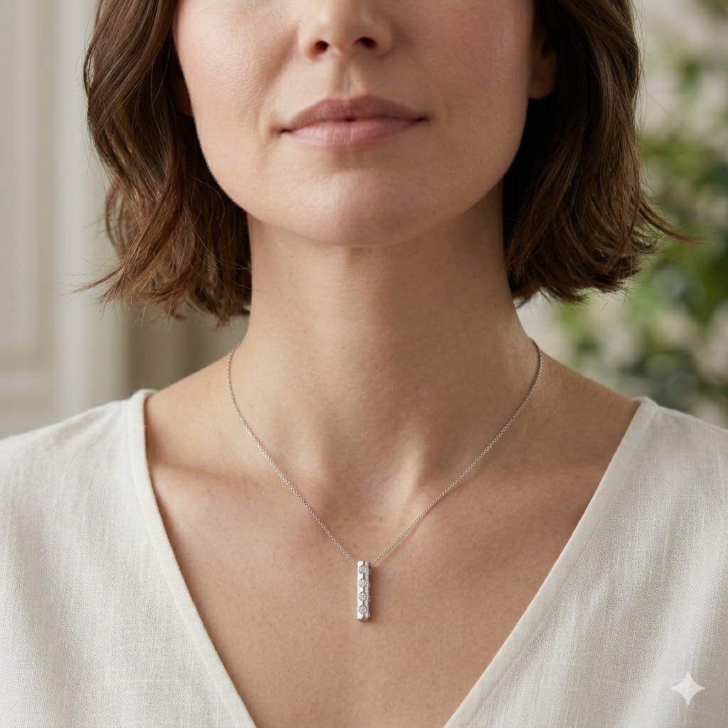 全新18K白金8份鑽石吊咀