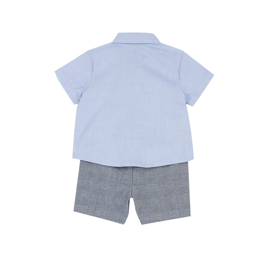 紳士小熊-附活動領帶短袖襯衫套裝