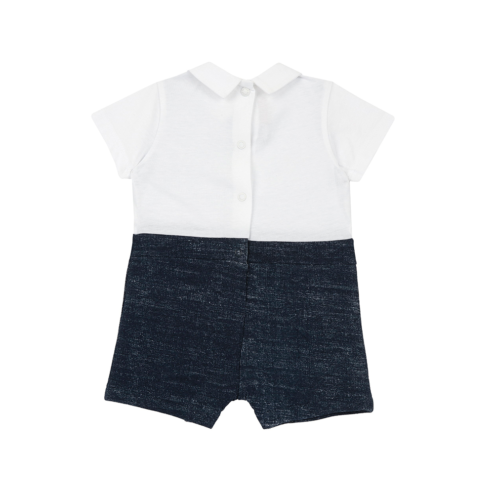 紳士小熊-假兩件式紳士短袖兔裝