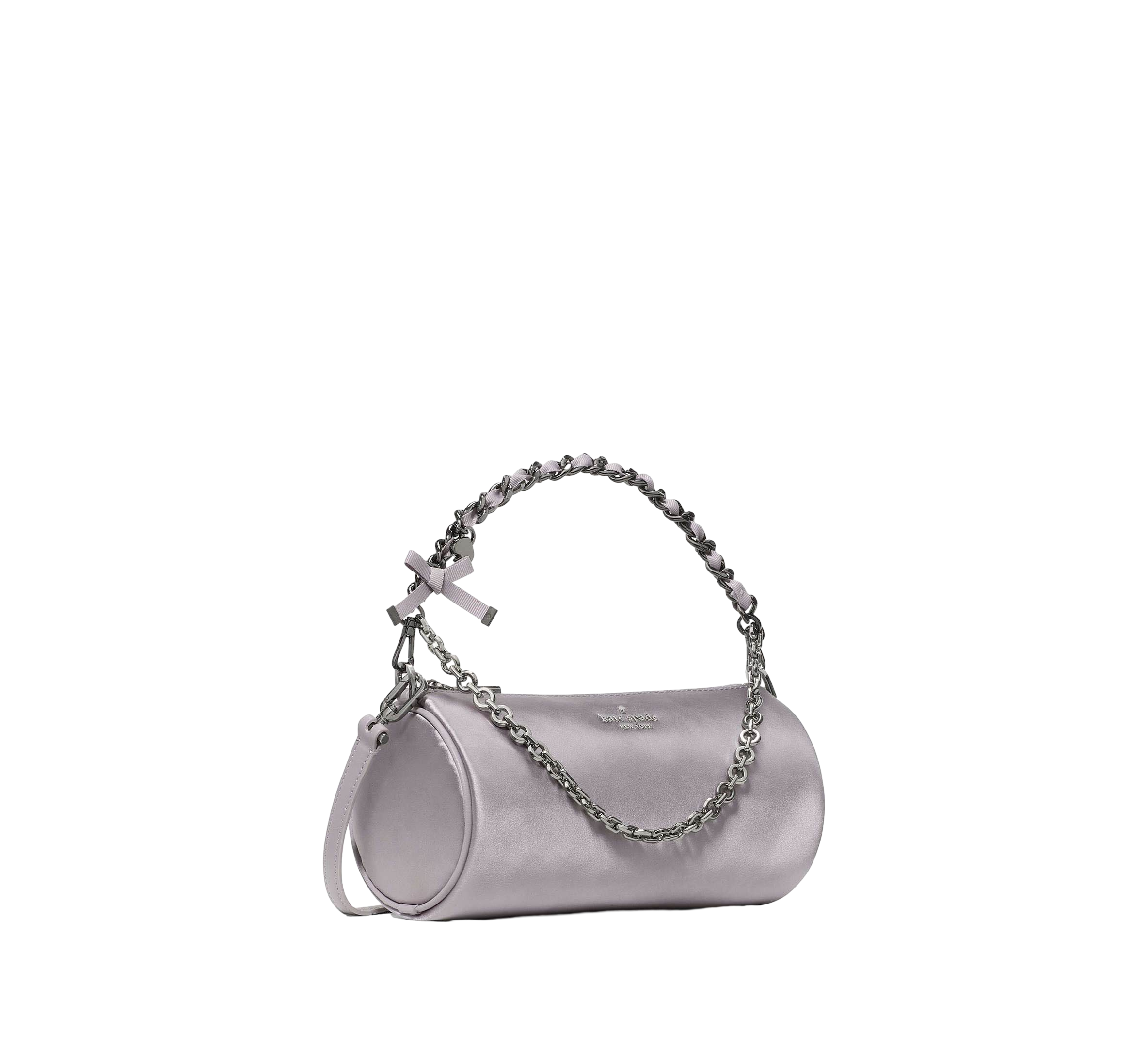 【Kate Spade Outlet】Roulette Satin Mini Convertible Crossbody  灰銀