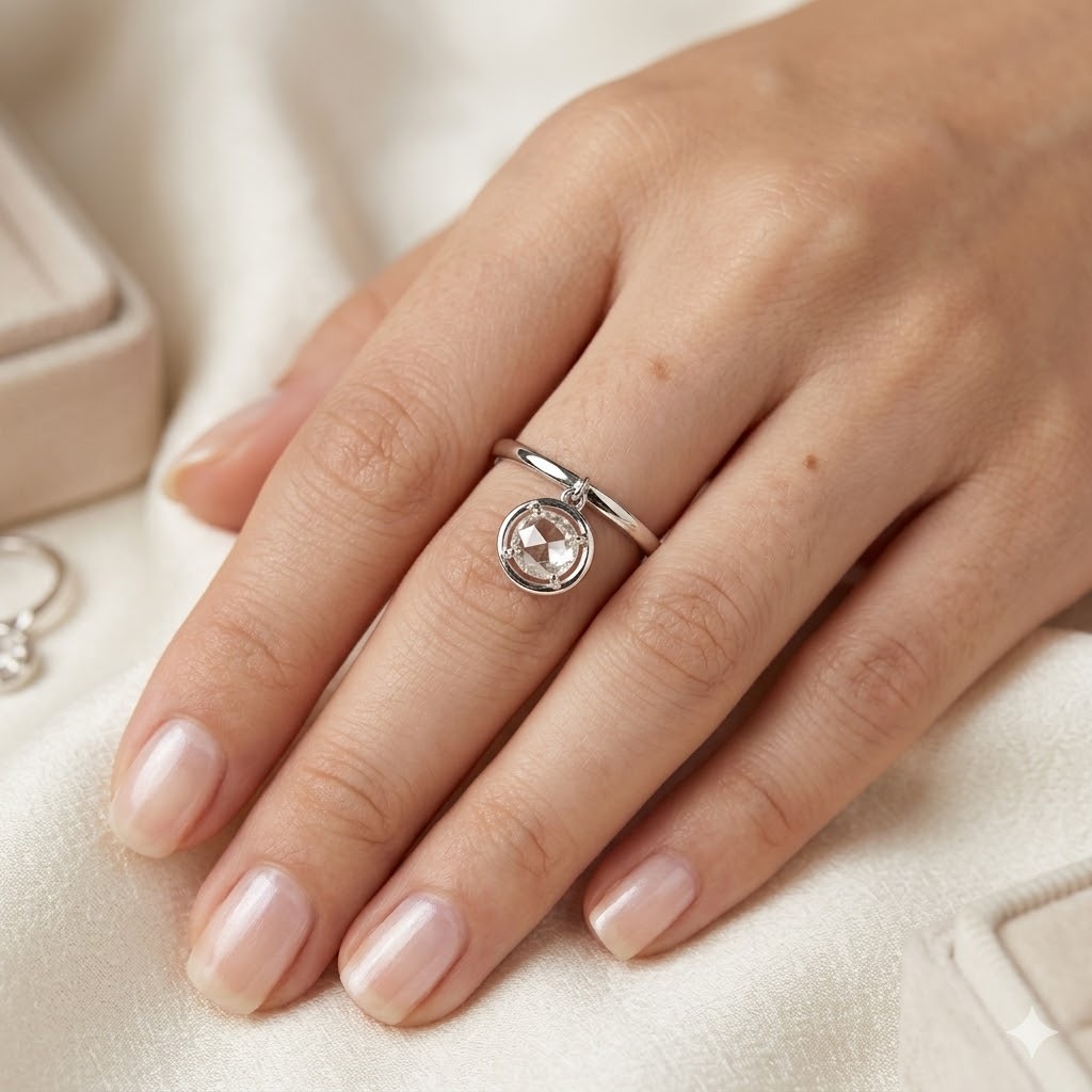 全新18K白金【單粒31份鑽石】戒指