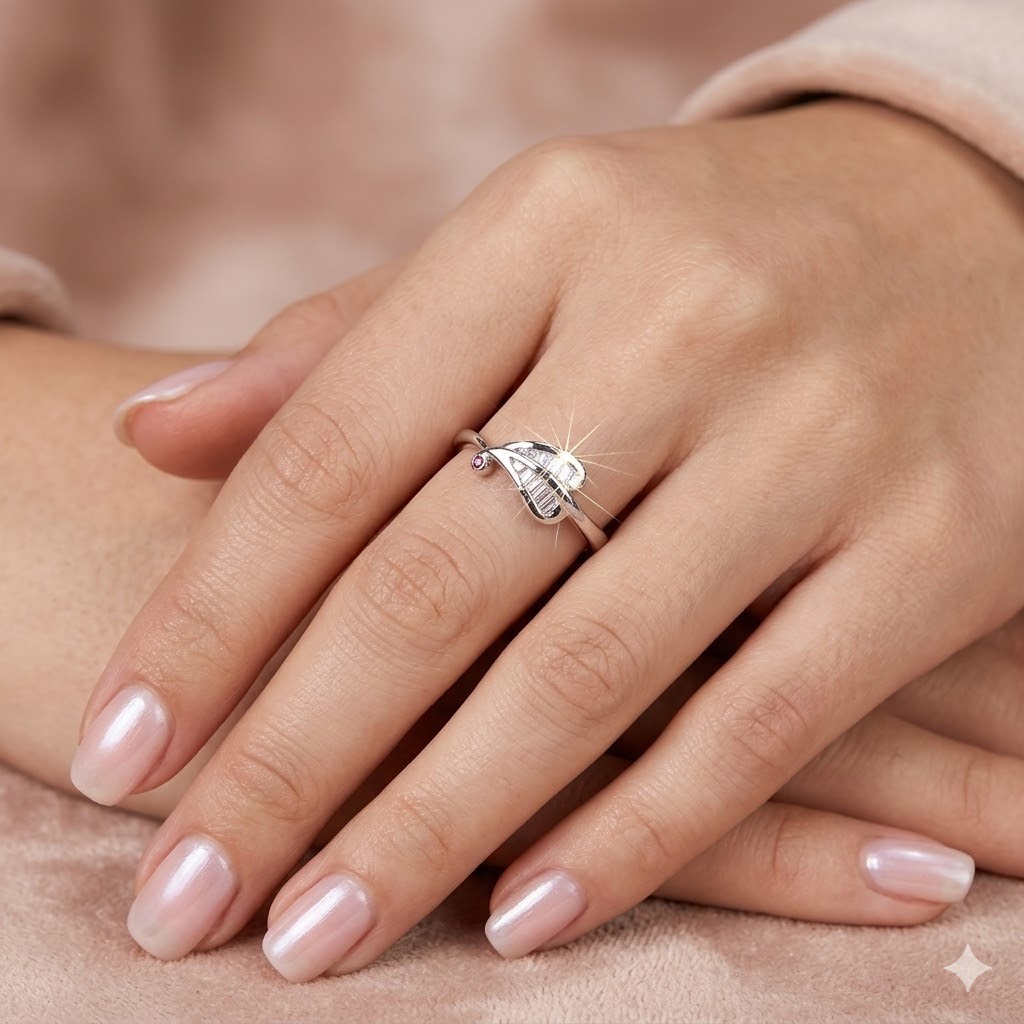 全新18K白金6份鑽石戒指