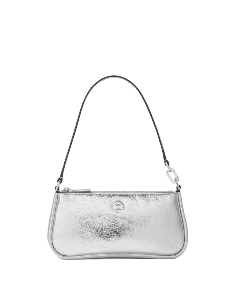 【Kate Spade Outlet】Kayla Metallic Convertible Wristlet  銀