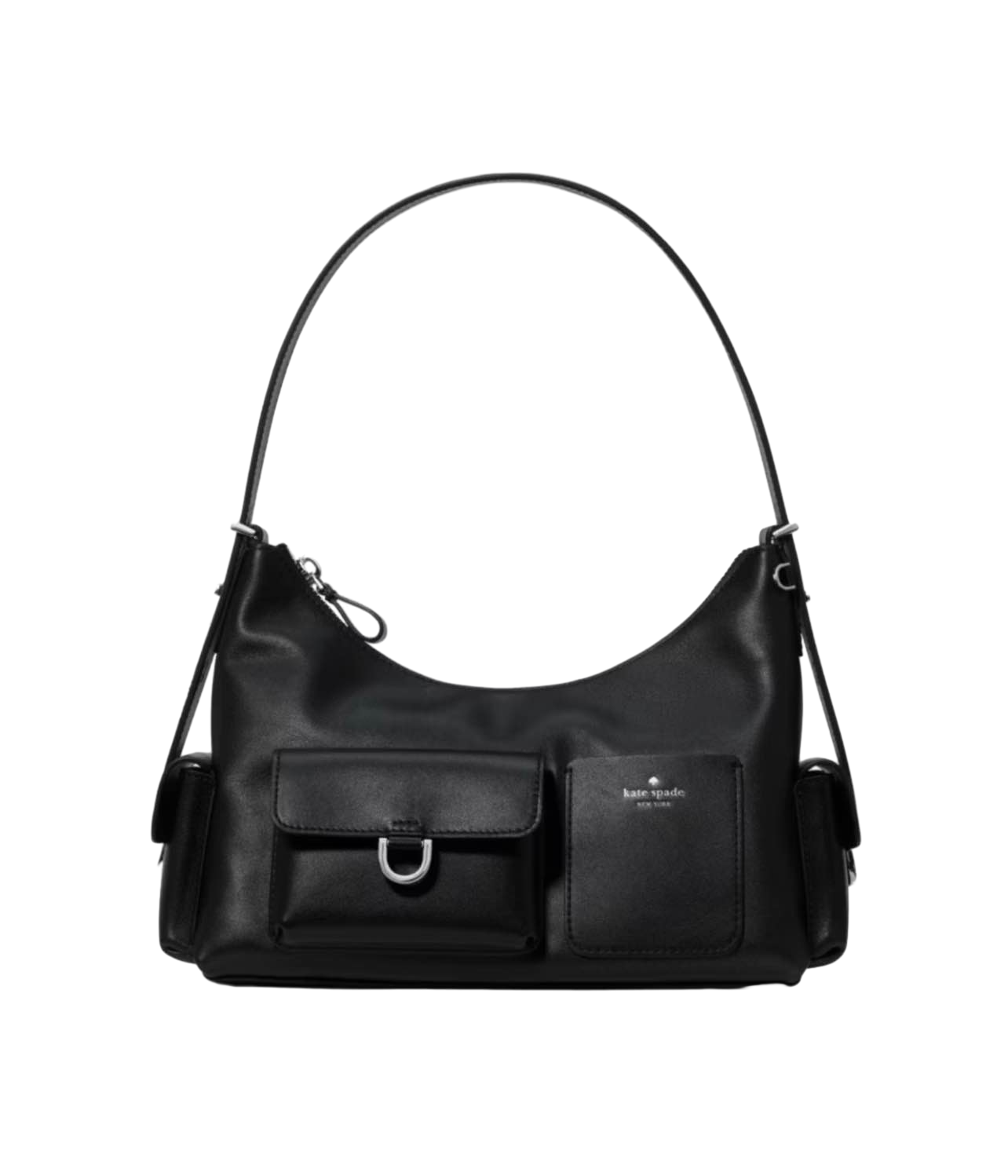 【Kate Spade Outlet】Md Shldr Bag Smooth Leather Cargo  黑