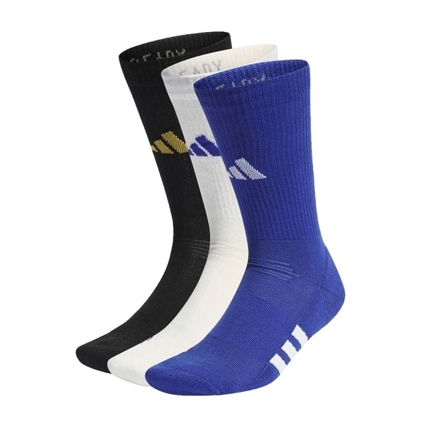 Adidas 愛迪達 Prf Cush Crew 3p IC9523 中筒襪 白黑藍 三雙入 足弓支撐 排汗