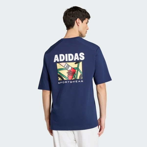 Adidas 愛迪達 M Ani Pop Bk T KE4338 男 T恤 運動上衣 休閒短袖 深藍 亞版 純棉