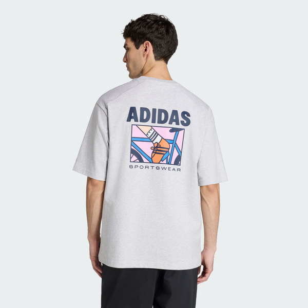 Adidas 愛迪達 M Ani Pop Bk T KE4340 男 T恤 運動上衣 休閒短袖 白 亞版 純棉