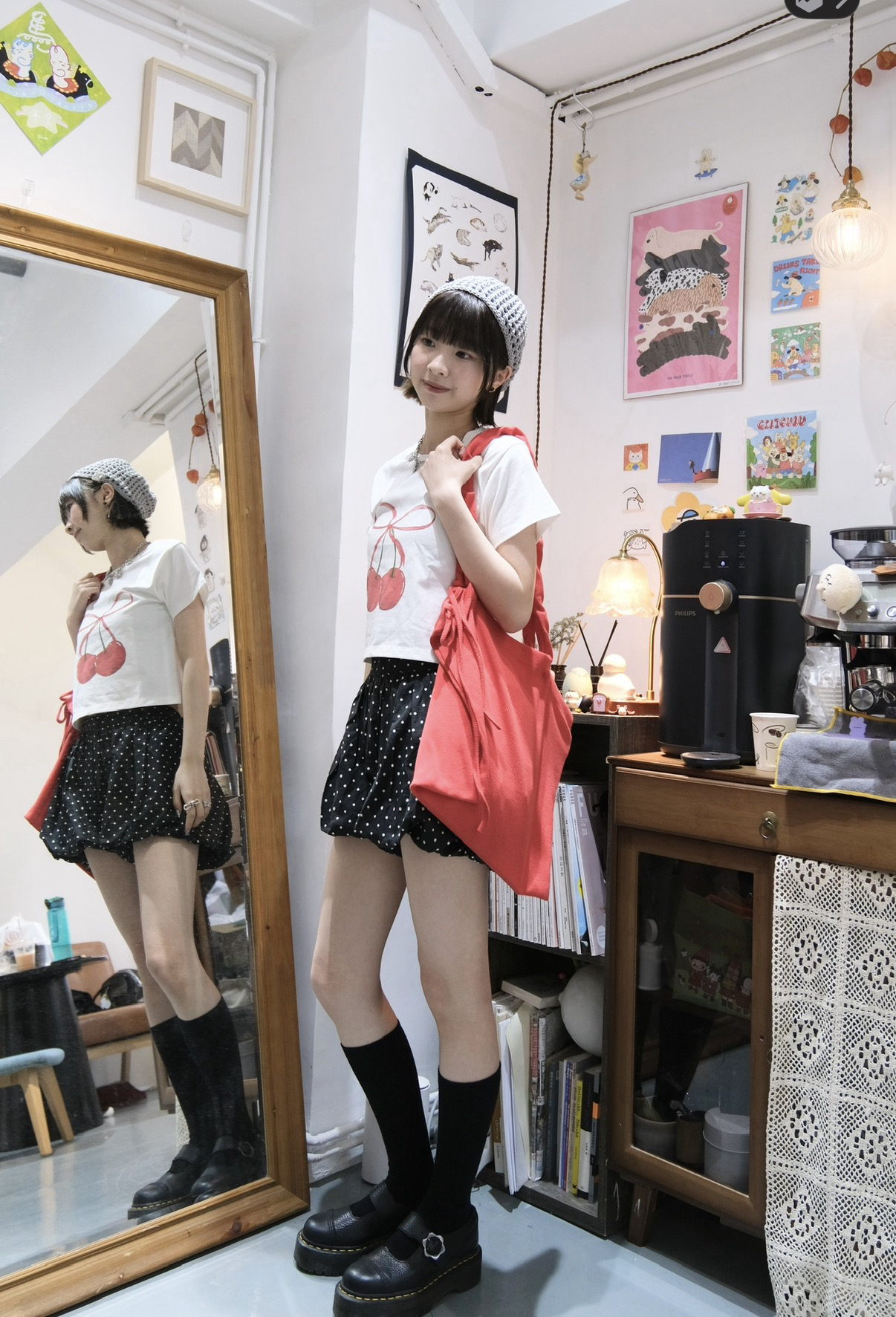 蝴蝶結車厘茄crop top