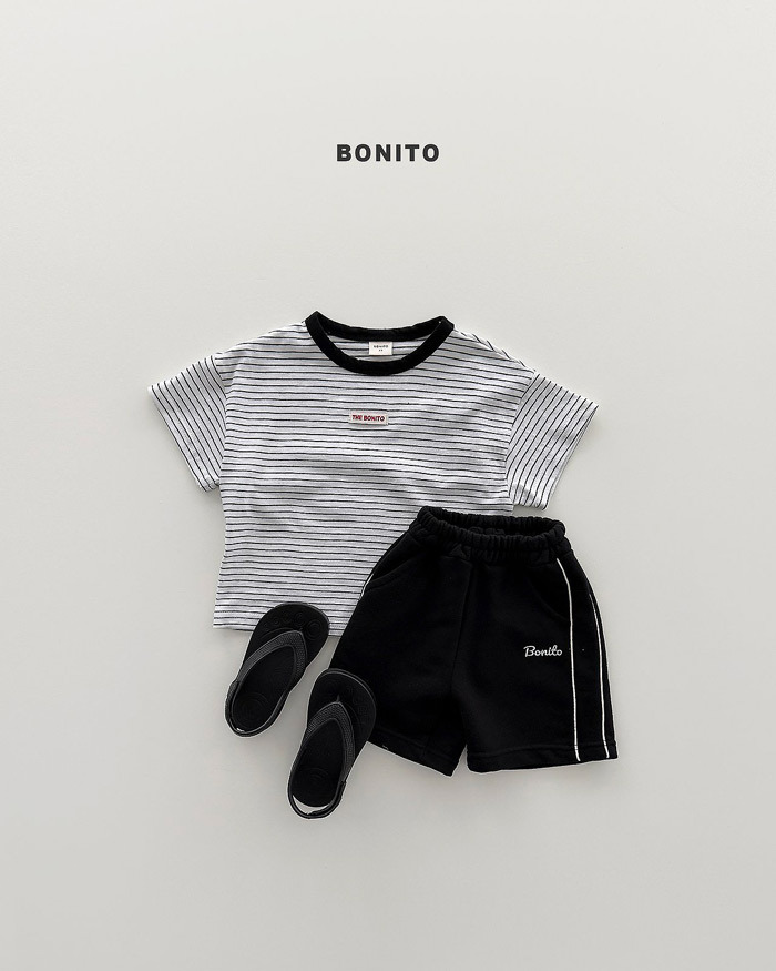 正韓夏Bonito 嫩嬰/小童兩色Bonito線條運動短褲
