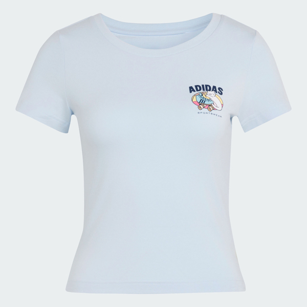 Adidas 愛迪達 Pop Art T2 Q2 KC8605 女 T恤 運動上衣 休閒短袖 水藍 亞版
