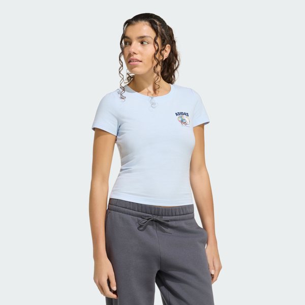 Adidas 愛迪達 Pop Art T2 Q2 KC8605 女 T恤 運動上衣 休閒短袖 水藍 亞版