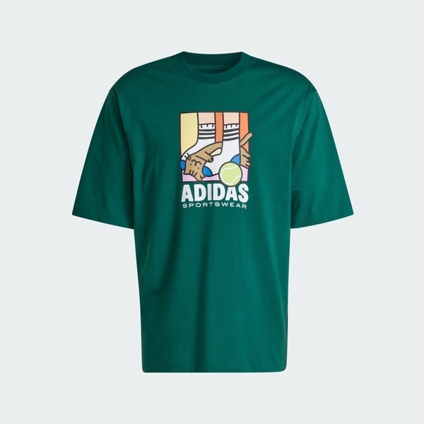 Adidas 愛迪達 M Ani Pop Ply T KE4343 男 T恤 運動上衣 休閒短袖 綠 亞版 純棉