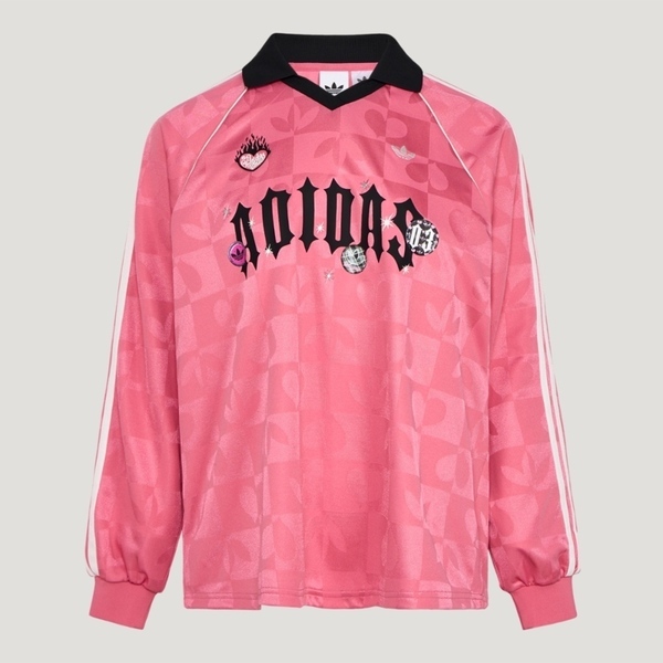 Adidas 愛迪達 Vday Jrsy W KY2021 女 長袖上衣 休閒長袖 粉紅 亞版 白色三條線