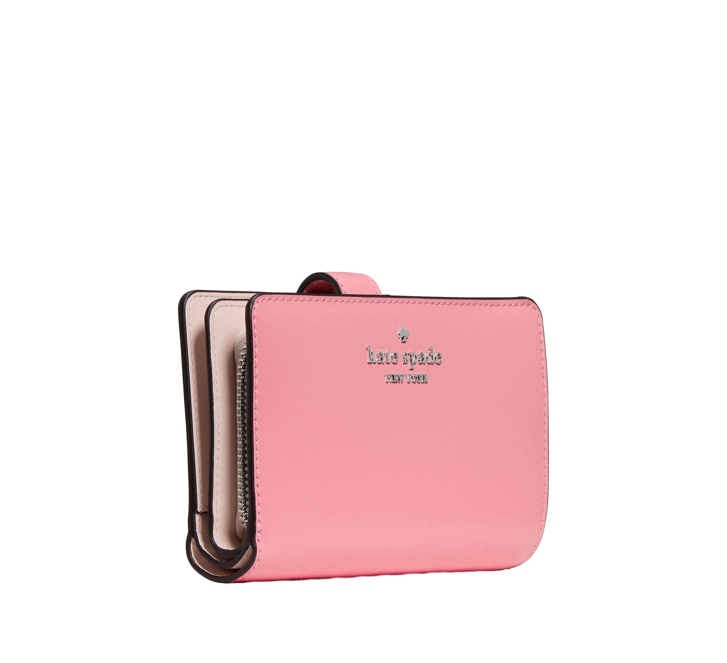 【Kate Spade Outlet】Saffiano Leather Medium Bifold Wallet  粉