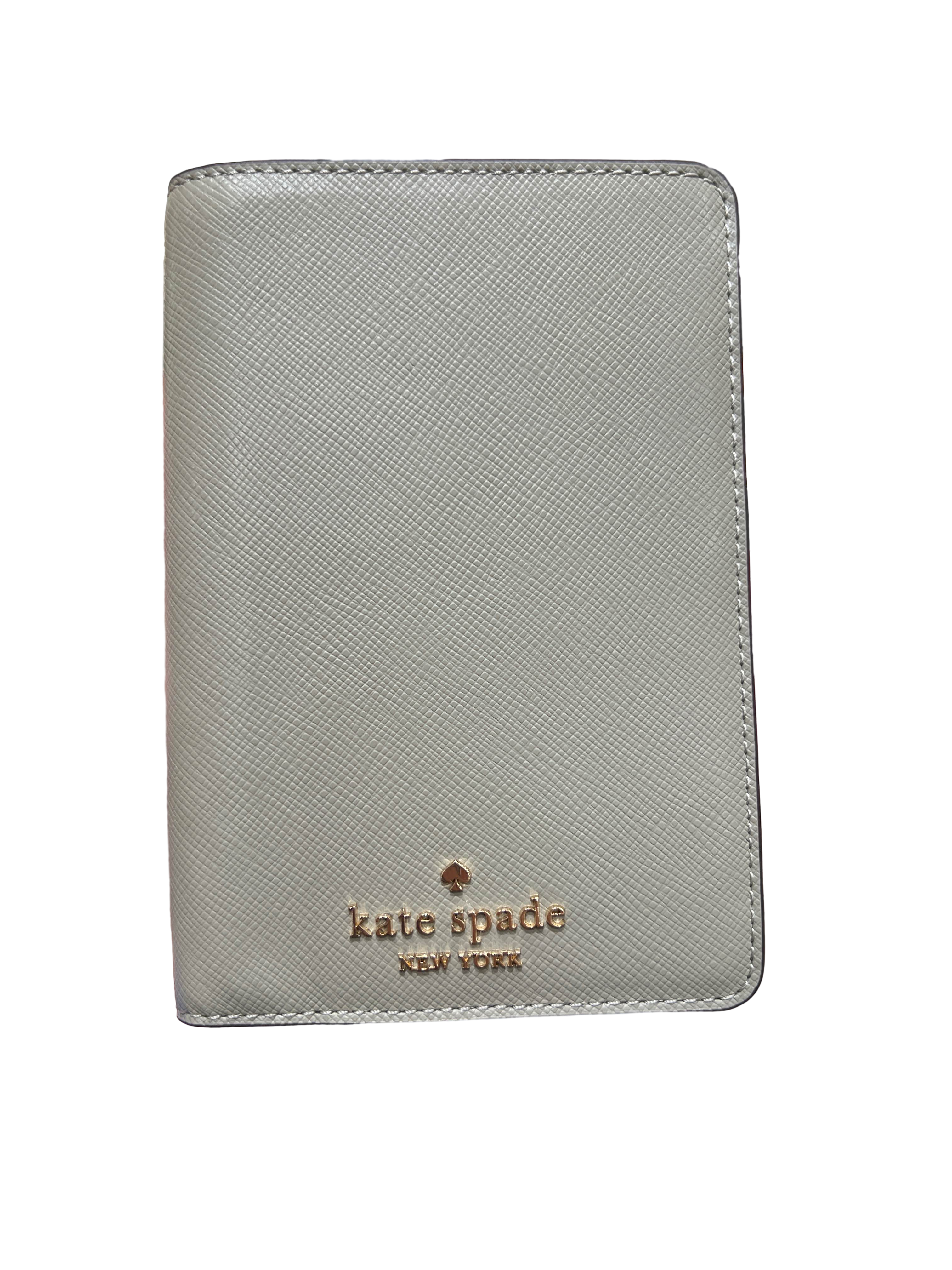 【Kate Spade Outlet】Passprt Hldr Saffiano Leathe  灰