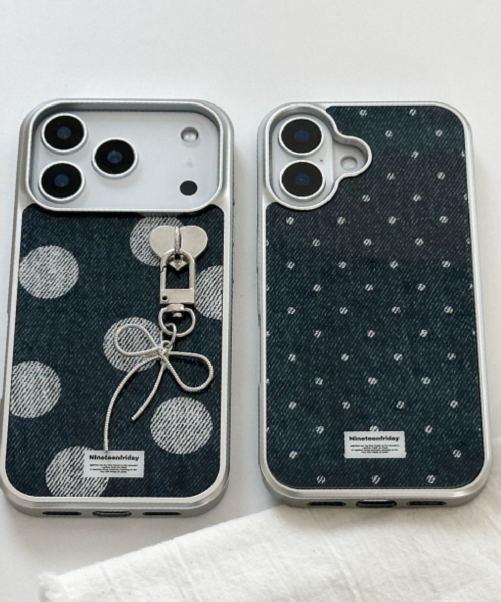 nineteenfriday 丹寧圓點銀色 MagSafe 環氧玻璃手機殼（iPhone 款） CAMS0073