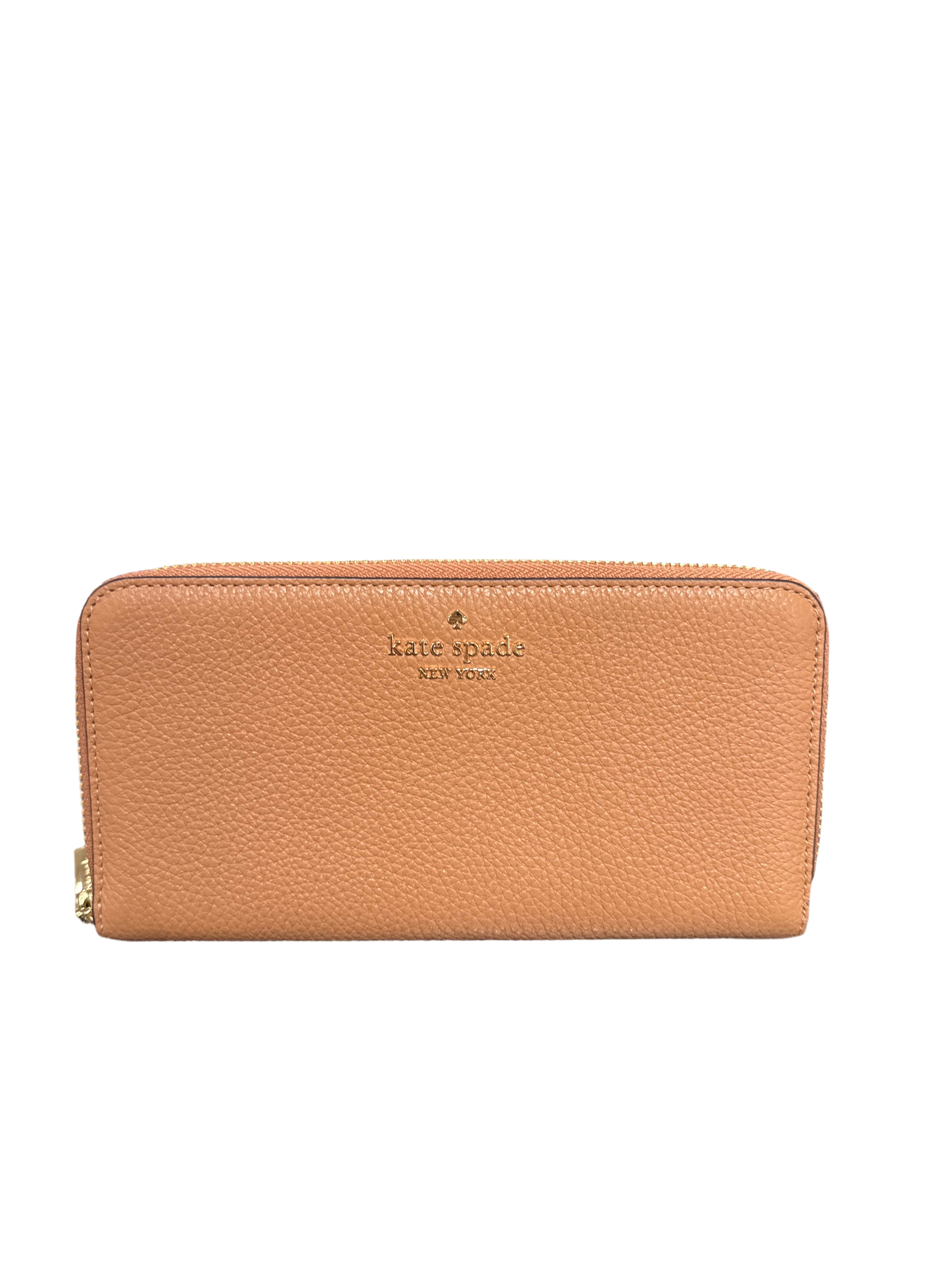 【Kate Spade Outlet】Wallets Pebbled Leather Large  咖