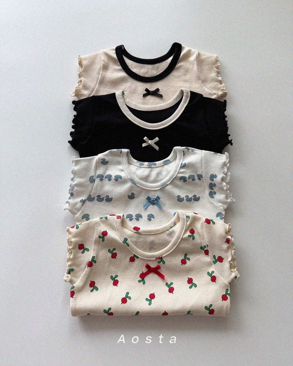 韓國🇰🇷Aosta 波浪袖蝴蝶結上衣(S-XXL)