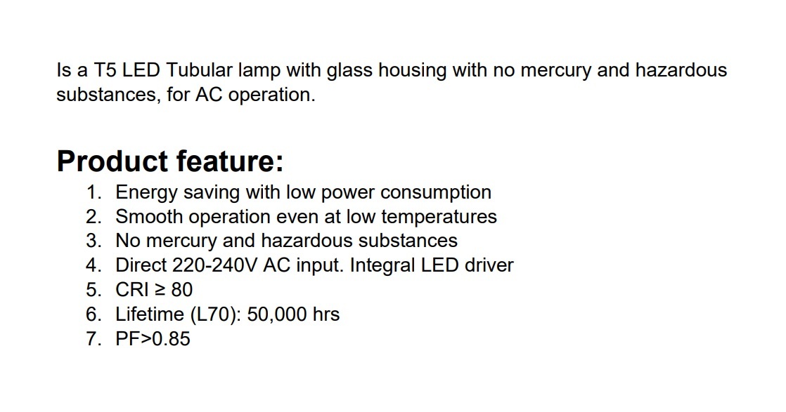 OPC LEDTUBE-T5 AC 20W/840 HPF/H 20W 4000K 1500MM LED T5 燈管