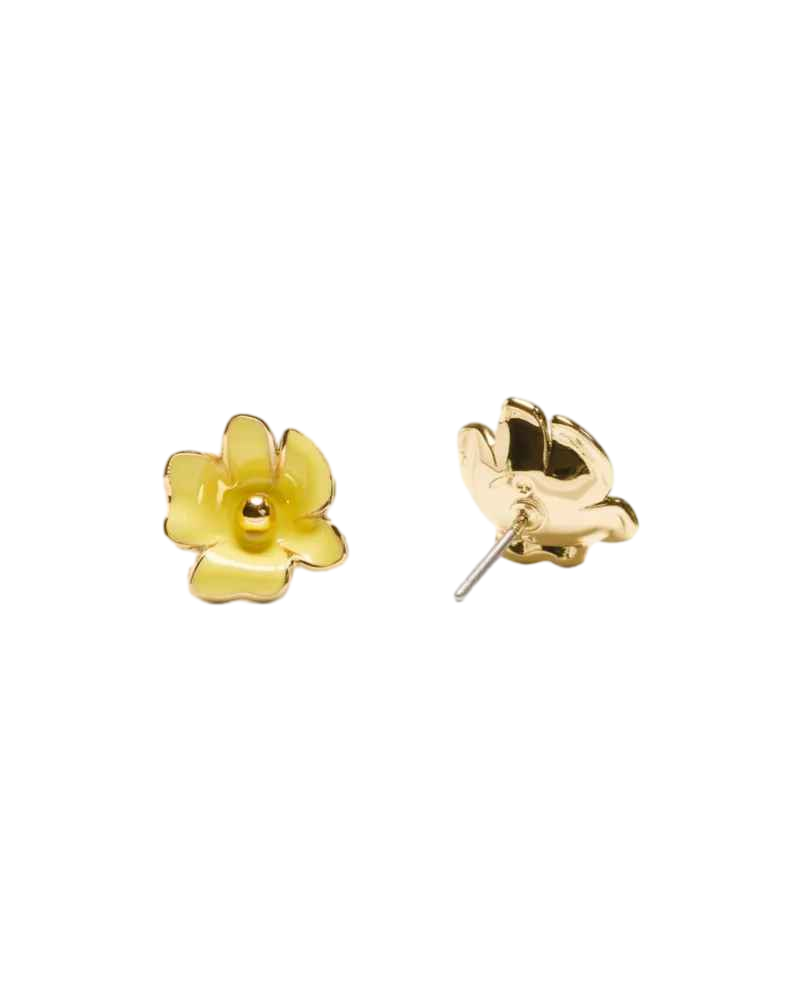【Kate Spade Outlet】Golden Bloom Flower Studs  黃