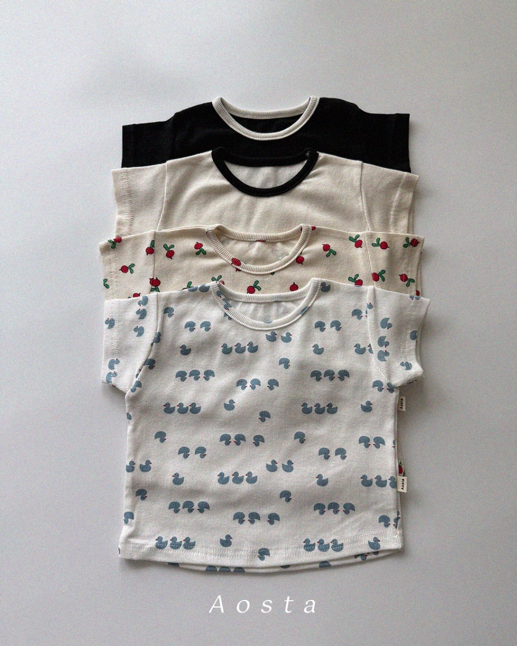 韓國🇰🇷Aosta 羅紋圓領上衣(S-XXL)