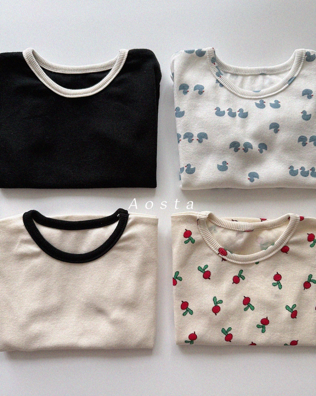 韓國🇰🇷Aosta 羅紋圓領上衣(S-XXL)