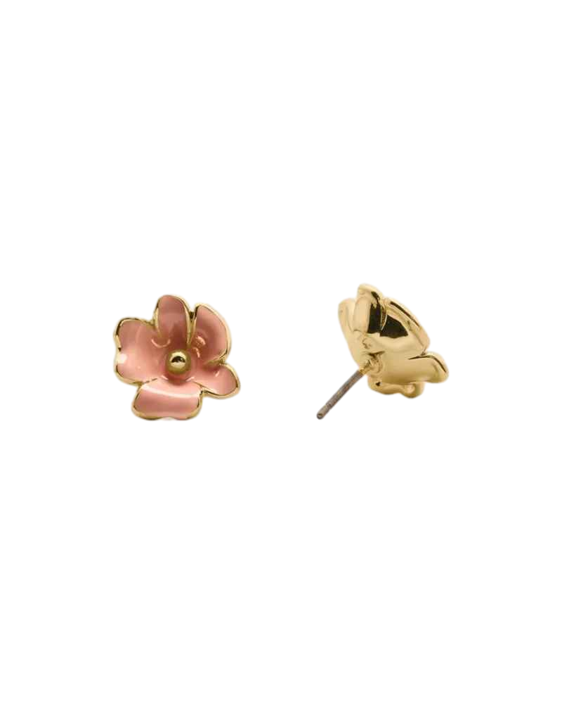 【Kate Spade Outlet】Golden Bloom Flower Studs  粉