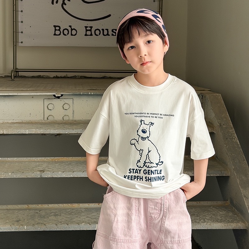 三色小狗寬鬆上衣