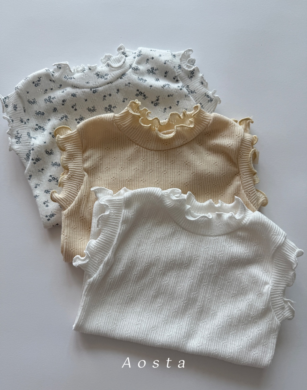 韓國🇰🇷Aosta 碎花波浪邊背心(S-XXL)