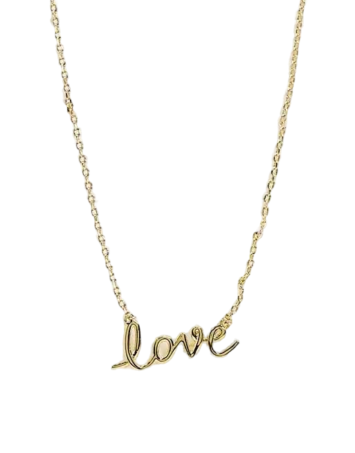 【Kate Spade Outlet】(專櫃出清) Love pave gold pendant necklace  金