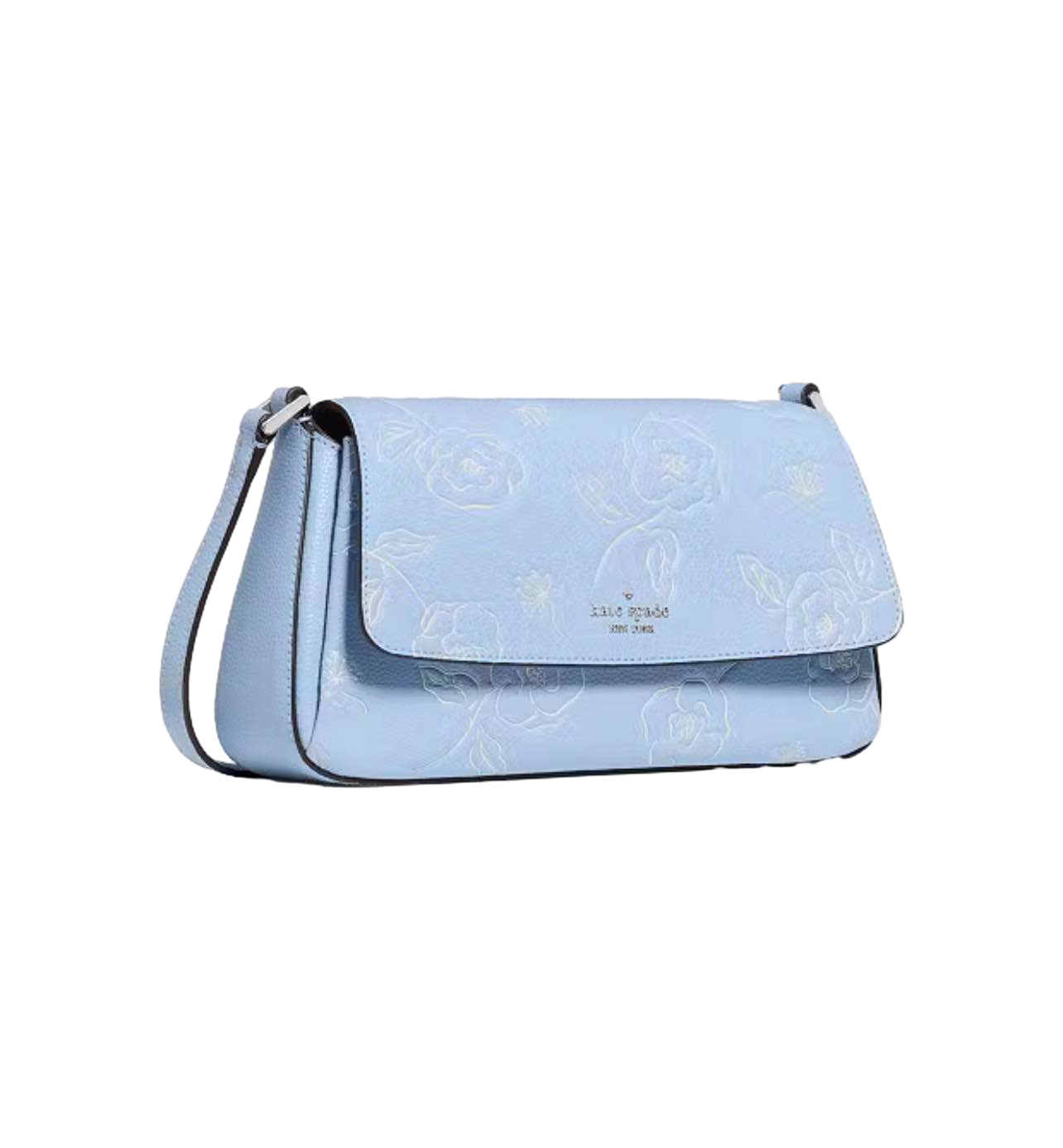 【Kate Spade Outlet】Mini Cbody Floral Embossed Sutton  藍