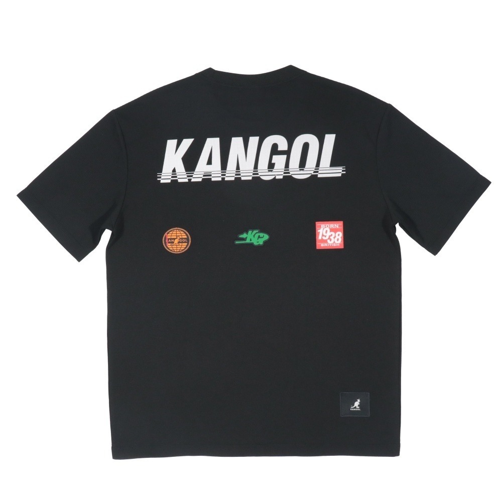 【Kangol】中性潮流圖標T｜圖標設計 輕量透氣-黑色