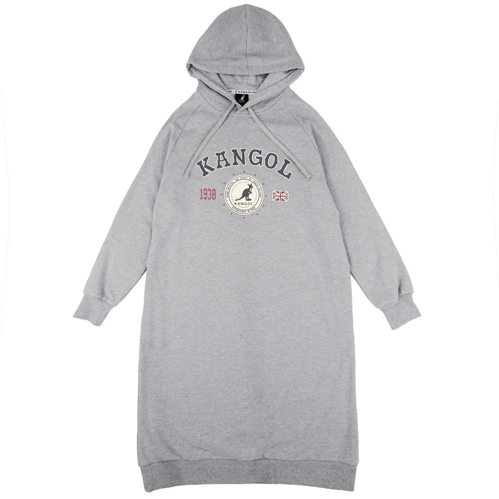 【Kangol】女款拉克蘭洋裝｜拉克蘭剪裁 舒適混紡-灰色