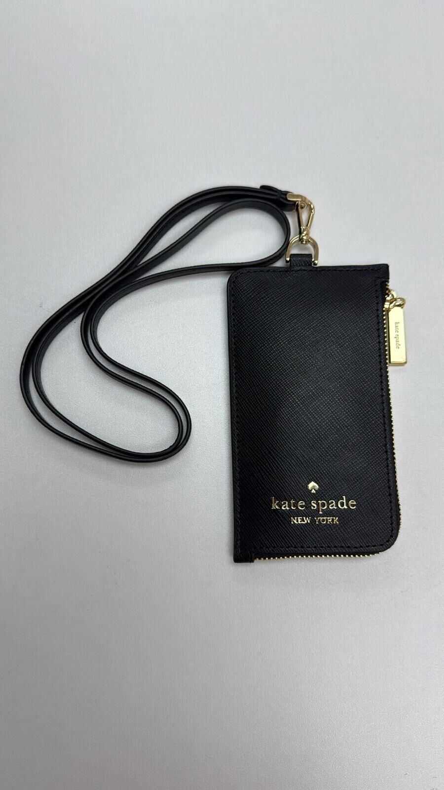 LYS01576 Kate Spade 拉鏈掛頸卡套 黑色